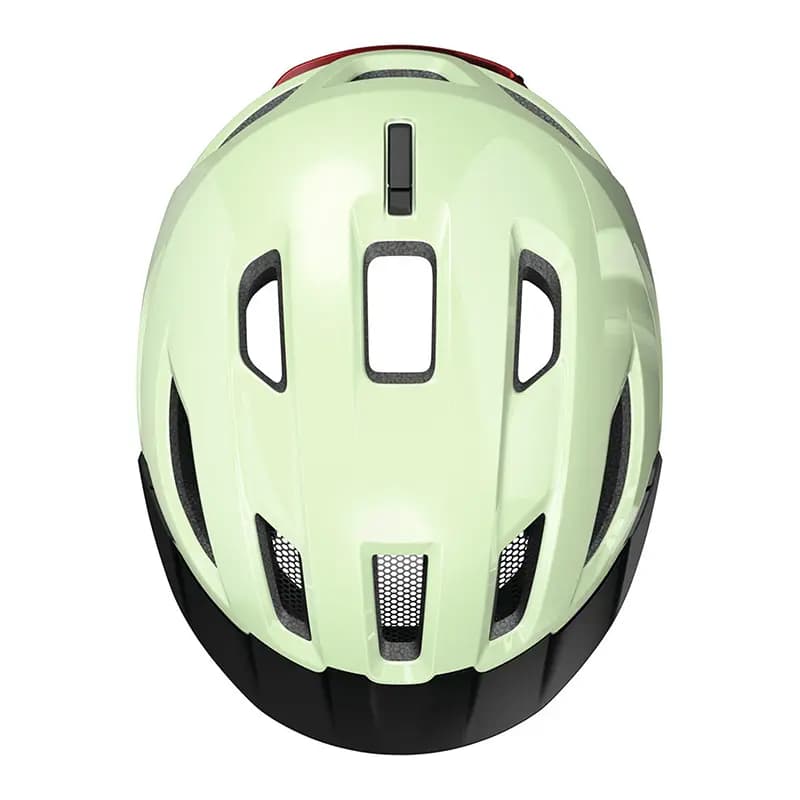 Casque vélo adulte Abus Urban-I 4.0 vert pistache taille L (57-61 cm) réglage molette éclairage arrière USB 6