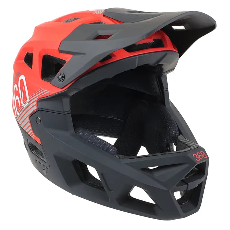 Casque vélo intégral descente Sélection P2R Integra Sport 360 rouge-noir taille L (59-61 cm)